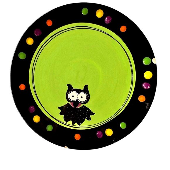 VTG Cracker Barrel Trick or Treat Snack Plates Halloween Owl Jack O Lantern READ - Picture 2 of 12